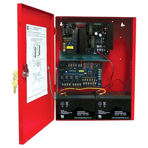 Altronix AL1002ULADA NAC Power Supply, 2 Class A or 4 Class B Outputs, 24VDC at 10A, Red BC400 Enclosure