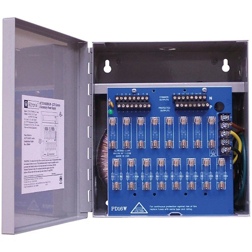 Altronix ALTV2416300ULM CCTV Power Supply, 16 Fused Outputs, 24VAC/28VAC at 12.5A, 115VAC, BC100M Enclosure (Replaces ALTV2416300M)