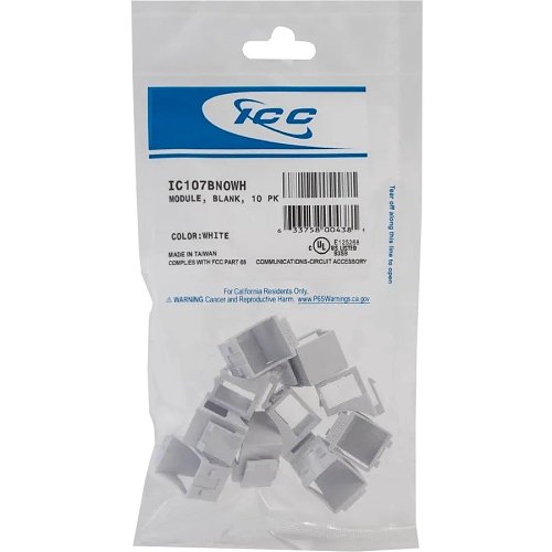 ICC IC107BN0WH Blank Fill-in Insert for HD-Style Ports, 10-Pack, White