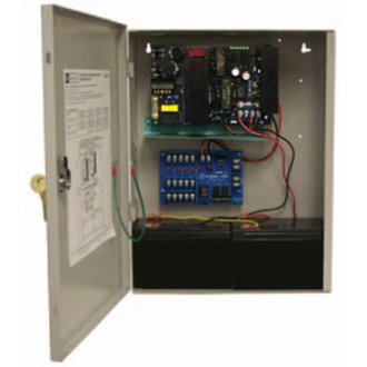Altronix AL1024ULMR Access Power Distribution Module, 5 PTC Class 2 Outputs, 24VDC at 10A, FAI, 115VAC, BC400 Enclosure, Red