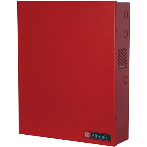 Altronix AL802ULADAJ NAC Power Supply, 2 Class A or 4 Class B Outputs, 24VDC at 8A, 120VAC, BC600 Enclosure, Red