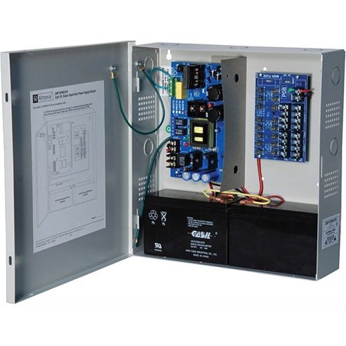 Altronix SMP10PM24P8 Power Supply Charger, 8 Fused Outputs, 24VDC at 10A, 115VAC, Supervision, BC300 Enclosure