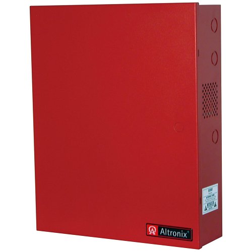 Altronix AL1002ULADAJ NAC Power Supply, 2 Class A or 4 Class B Outputs, 24VDC at 10A, 120VAC, BC600 Enclosure, Red