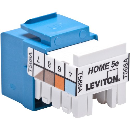 Leviton 5EHOM-RL5 HOME 5e Snap-In Jack, T568A/B Wiring, Blue