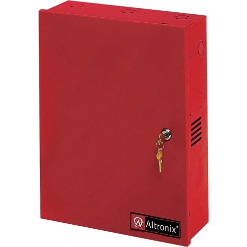 Altronix AL1024ULXPD4CBR Power Supply Charger, 4 PTC Class 2 Outputs, 24VDC at 10A, 115VAC, Red BC400 Enclosure