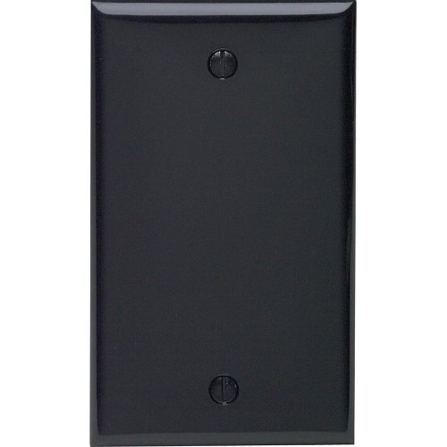 Leviton 80714-00E 1-Gang No Device Blank Wallplate, Standard Size, Thermoplastic Nylon, Box Mount, - Black