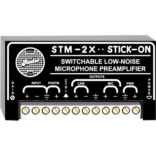 RDL STM-2X Switched Microphone Preamplifier - 35 to 65 dB gain