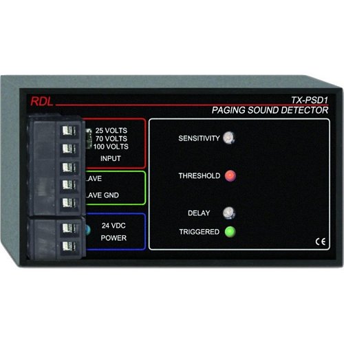 RDL TX-PSD1 Paging Sound Detector, Switch-Selectable Input 25 V, 70 V, 100 V