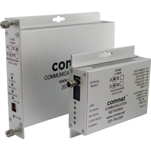 ComNet FDX60M1AM Small Size RS232/422/485 2W and 4W Bi-directional Universal Data Transceiver, mm, 1 fiber