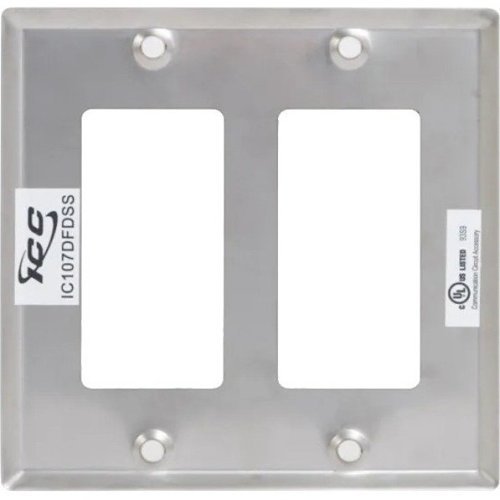 ICC IC107DFDSS Decorex Faceplate with Two Insert Spaces in Double Gang, Stainless Steel