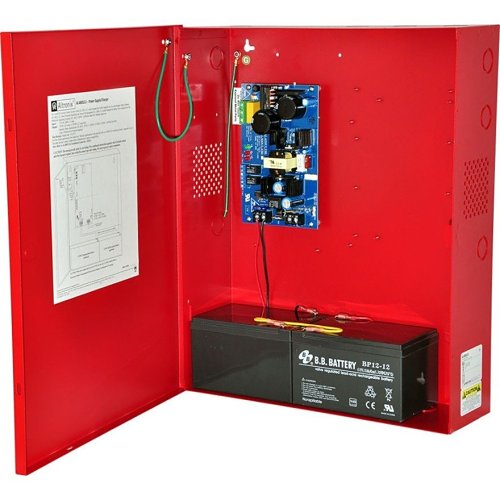 Altronix AL400ULXJ Power Supply Charger, Single Class 2 Output, 12/24VDC at 4A, 115VAC, BC600 Enclosure, Red