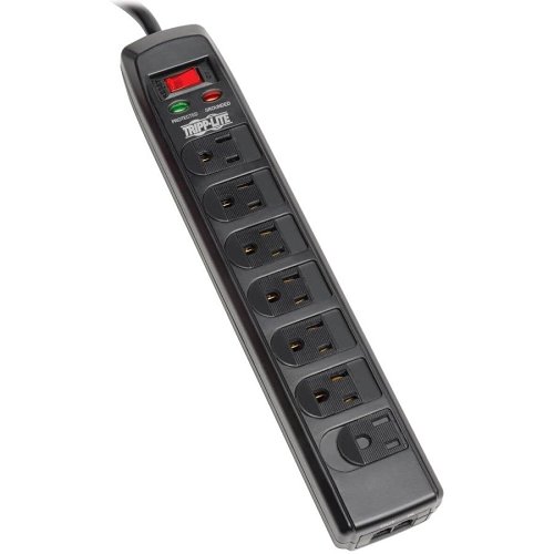 Tripp Lite TLP706TELC Protect It! Surge Suppressor with 7 outlets, 6' Cord, 1080 joule cable strip with RJ11 protection