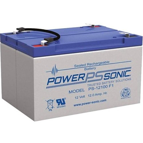 Power Sonic PS-12100 General Purpose SLA Battery with F1 Terminals, 12V, 12Ah