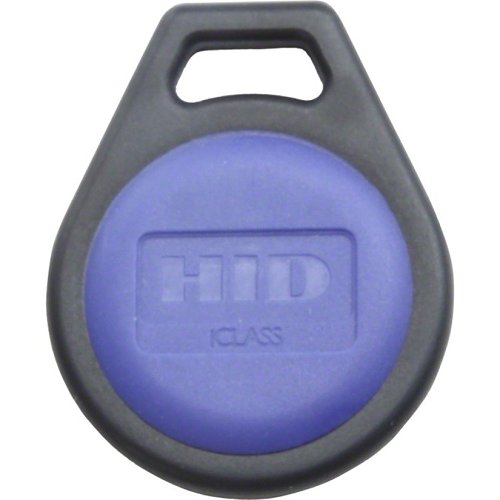 HID 2050HNNSN iCLASS Key II 2K/2 Contactless Smart Key Fob, SIO + Standard iCLASS, Programmed, Sequential Numbers, Black with Blue Insert