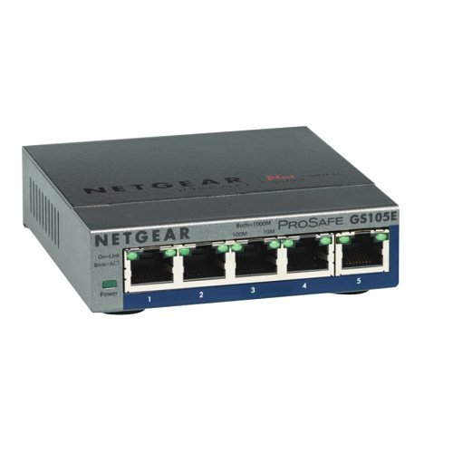 Netgear GS105E ProSafe Plus Switch, 5-Port Gigabit Ethernet