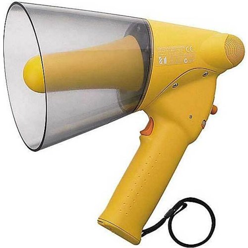 TOA ER-1206W Splash-proof Hand Grip Type Megaphone with Whistle, 450-6000Hz Frequency Response, 6W Output, Yellow