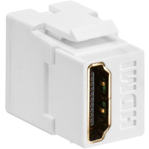 Leviton 40834-W HDMI Feedthrough QuickPort Connector, White Housing