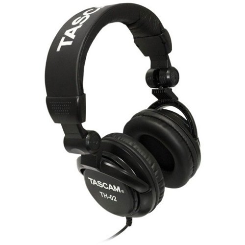 TASCAM TH-02-B Studio Grade Headphones, Black