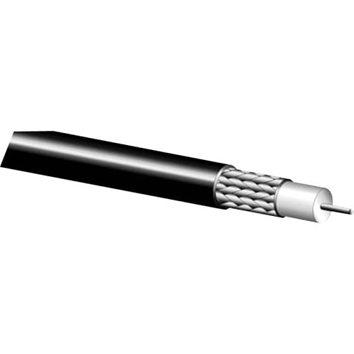 West Penn 810BK0500 RG8 12AWG Shielded Coaxial Cable, Black, 500ft