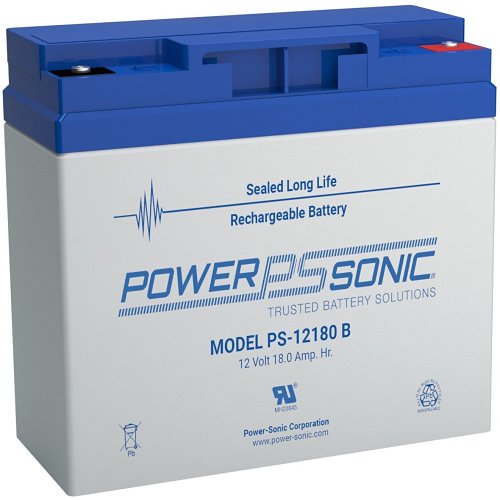 Power Sonic PS12180B 12V, 18 Ah Rechargeable SLA Battery
