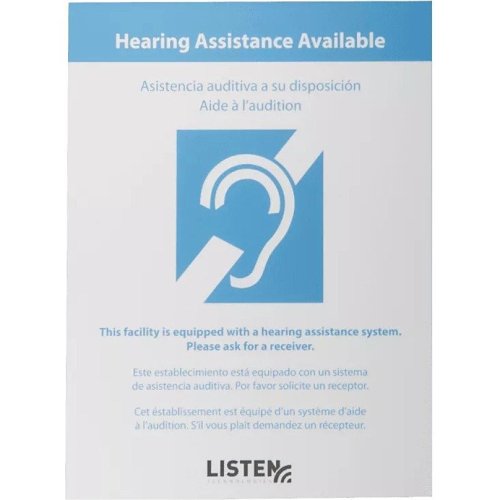 Listen Technologies LA-303 Multi-Lingual Assistive Listening Notification Sign