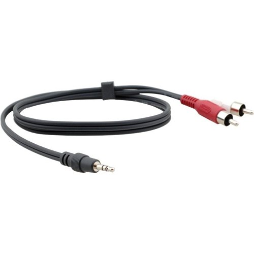 Kramer 95-0122006 3.5mm (M) to 2 RCA (M) Breakout Cable, 6'