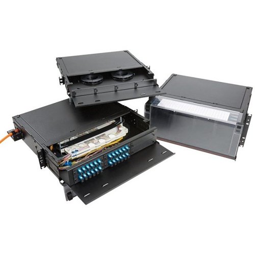 OCC RTC1U-3APB RTC Series Fiber Enclosure, Rack Mount, 1RU, 3 Adapter Plates, Black