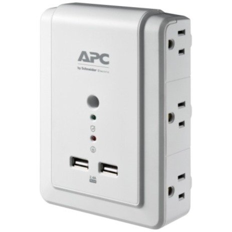Apc By Schneider Electric Essential Surgearrest 6 Outlet Wall Mount With USB, 120v