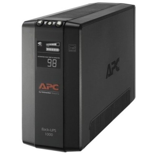 APC BX1000M Back UPS 1000, 1000VA, 120V, Compact Tower, AVR, LCD, Eight NEMA Outlets (4 Surge)
