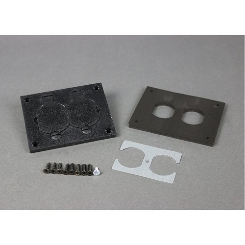 Wiremold 828PR-BLK Rectangular Plastic Duplex Cover Plate, Nonmetallic, Black