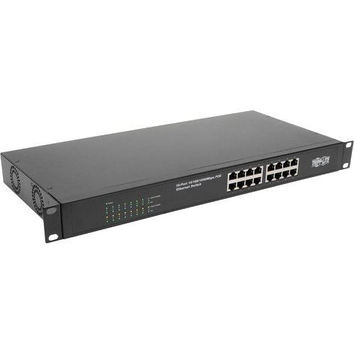 Tripp Lite NG16POE 16-Port Gigabit Ethernet Unmanaged Switch, with PoE+, for 1U Rack or Desktop Installation, 247W, Metal Case