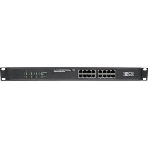 Tripp Lite NG16POE 16-Port Gigabit Ethernet Unmanaged Switch, with PoE+, for 1U Rack or Desktop Installation, 247W, Metal Case