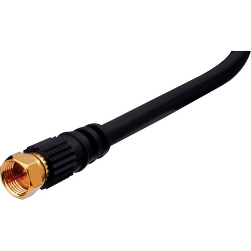 Vanco FFRG6U12 RG6 �F� Type Plug to �F� Type Plug Coaxial Cable, 12', Black, Packaged