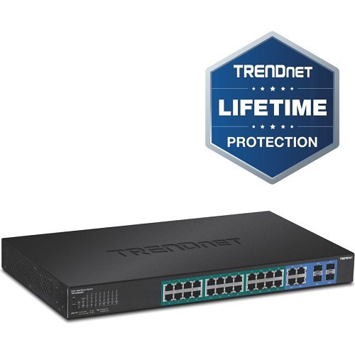 TRENDnet TPE-5028WS 28-Port Gigabit Web Smart PoE+ Switch, 56Gbps