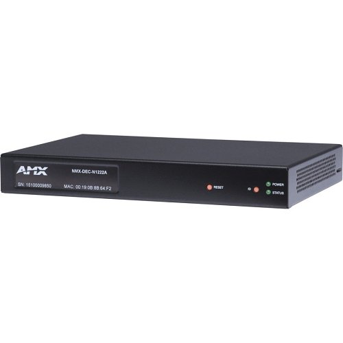 AMX NMX-DEC-N1222A N1000 Series Stand Alone Minimal Proprietary Compression Video Over IP Decoder with PoE, AES67 Compatible