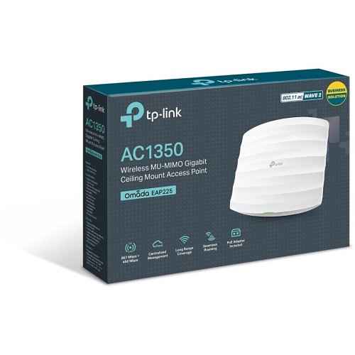 TP-Link EAP225_V3 AC1350 Wireless MU-MIMO Gigabit Ceiling Mount Access Point