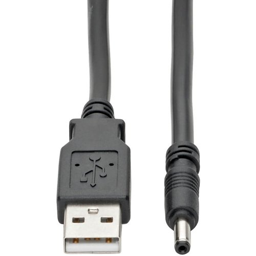 Tripp Lite U152-003-3P5 USB to DC Power Cord Cable M/M, USB-A to DC Barrel Plug, 3ft, Black