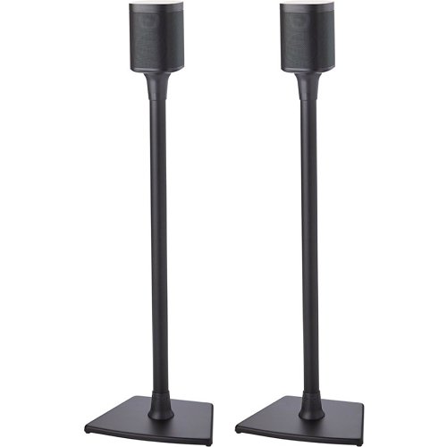 Sanus WSS22 34" Wireless Speaker Stands for Sonos One, Sonos One SL, Play:1, Play:3, Pair, Black