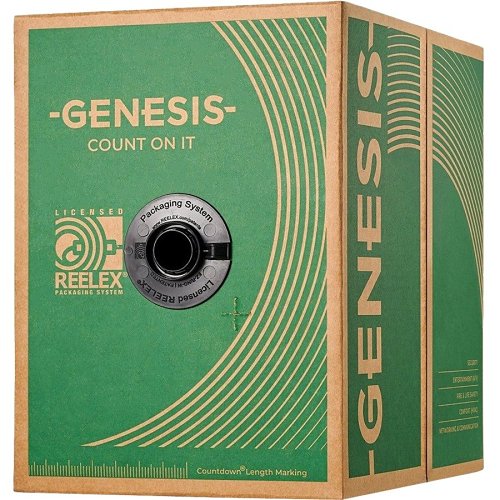 Genesis 54735508 16/2 Stranded Riser Audacious Sound Cable, U, CMR, FT4, Sunlight Resistant, CL2R, 500' (152.4m) Pull Box, Black