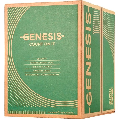 Genesis 54735508 16/2 Stranded Riser Audacious Sound Cable, U, CMR, FT4, Sunlight Resistant, CL2R, 500' (152.4m) Pull Box, Black