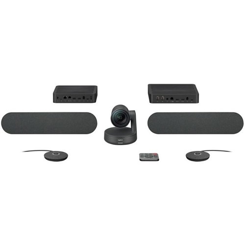 Logitech 960-001225 Rally Plus UHD 4K Conference Camera System with Dual-Speakers and Mic Pods for Large Rooms
