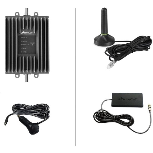 SureCall SC-FUSION2GO3 5.625" x 4" x 1.125 Cellular Phone Signal Booster, 6-15V