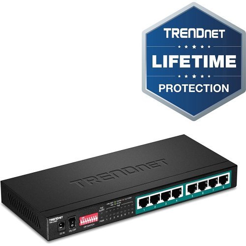 TRENDnet TPE-LG80 8-Port Gigabit Long Range PoE+ Switch, 16Gbps Switching Capacity