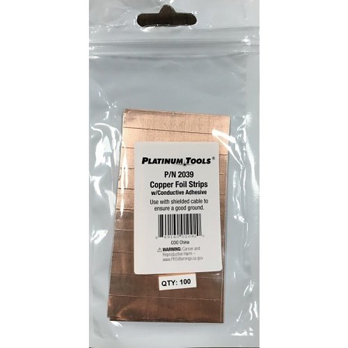 Platinum Tools 2039 Copper Foil Strips W/Conductive Adhesive. 100/Bag.