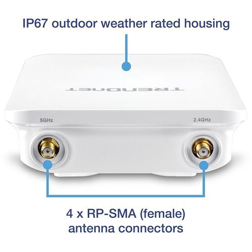 TRENDnet TEW-841APBO 5 dBi Wireless AC1300 Outdoor PoE+ Omni-Directional Access Point