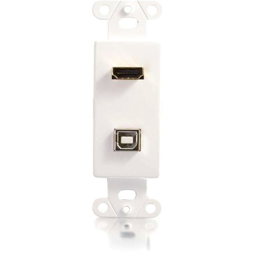 C2G CG39702HDMI and USB Pass Through Wall Plate, White