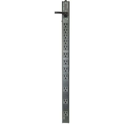 Panamax VT-EXT12 12 outlet power strip designed to be mounted to a vertical section of an equipment rack