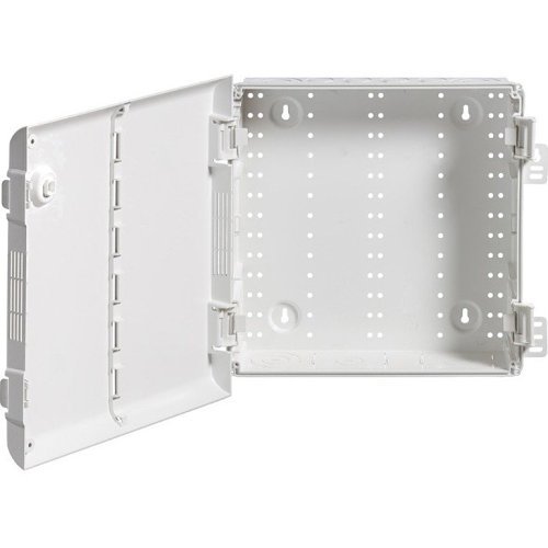 Leviton 49605-14P 14" Wireless Structured Media Enclosure with Vented Hinged Door, Plastic, White