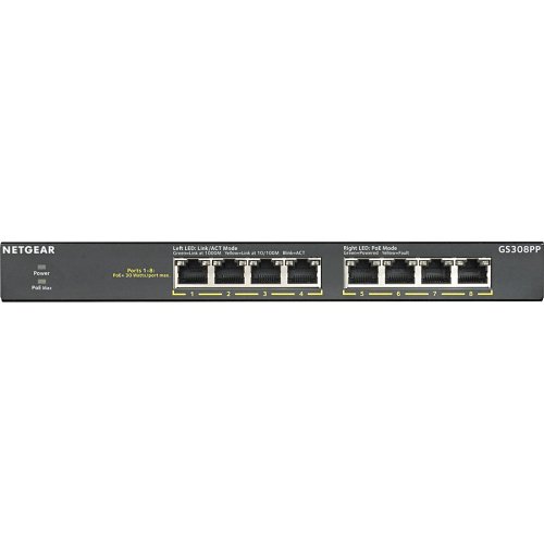 Netgear GS308PP 300 Series SOHO 8-Port Gigabit Ethernet SOHO PoE+ Unmanaged Switch (83W)