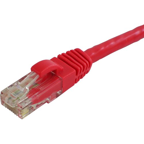 Lynn Electronics CAT6-02-RDB Optilink Cat6 UTP Stranded with Molded Boots Patch Cable, Red, 2'